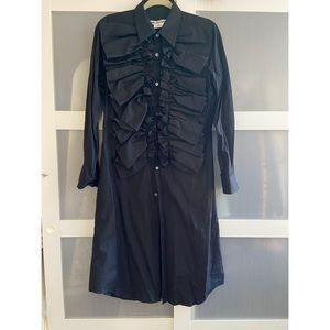 Comme Des Garcons Ruffle Long Sleeves Shirt Dress